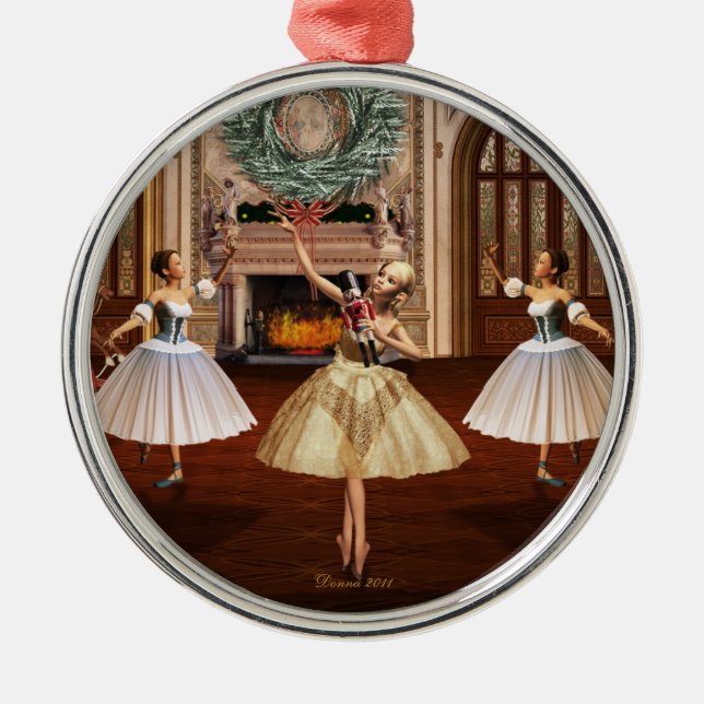 Nutcracker Dancing Ballerinas Ornaments Ornament Aus Metall (Vorne)