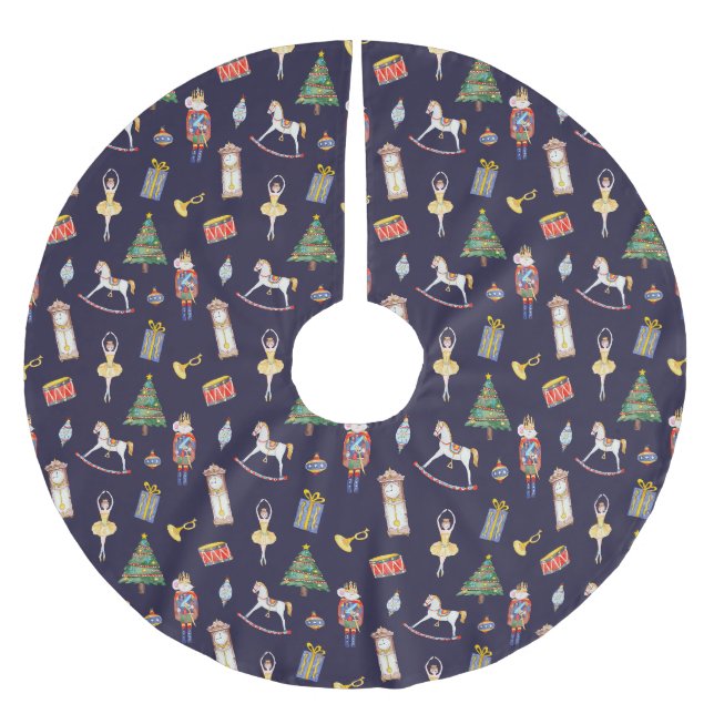 Nutcracker dunkel polyester weihnachtsbaumdecke (Vorderseite)
