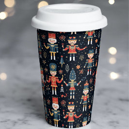 Nutcracker Elegance Festive Pattern Collection Pappbecher