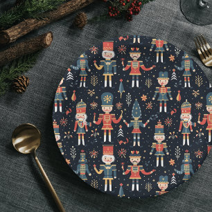 Nutcracker Elegance Festive Pattern Collection Pappteller