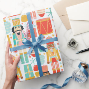 Nutcracker farbenfrohe moderne Weihnachtsmuster Geschenkpapier