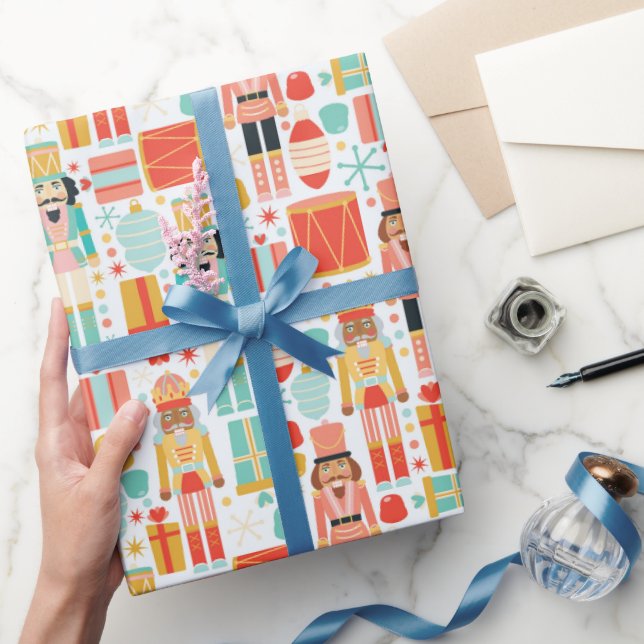 Nutcracker farbenfrohe moderne Weihnachtsmuster Geschenkpapier (Schenken)