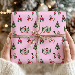 Nutcracker Festivals Pink Weihnachtsfeiertag Geschenkpapier
