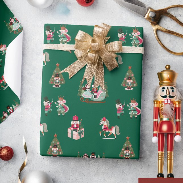 Nutcracker Festlicher Weihnachtsfeiertag Geschenkpapier (Nutcracker Festive Traditional Christmas Holiday Wrapping Paper)