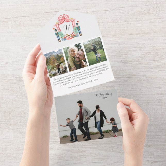 Nutcracker-Foto-Dreifach All in One Card All In One Einladung (Abreißen)