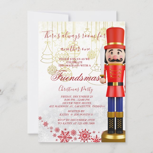 Nutcracker Friendsmas Christmas Party Invitation (Devant)