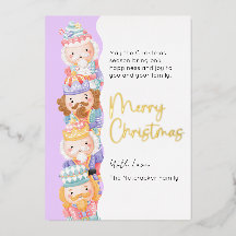 Nutcracker Frohe Weihnachts-Foto Foil Holiday Card