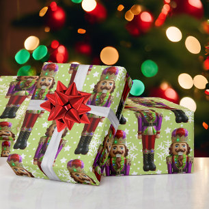 Nutcracker für weihnachtlich farbiges Wrapping Pap Geschenkpapier