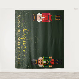 Nutcracker Green Christmas Foto Stand Hintergrund Wandteppich