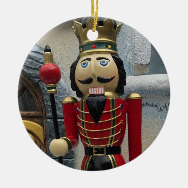 Nutcracker Guard Weihnachten Keramik Ornament (Vorne)