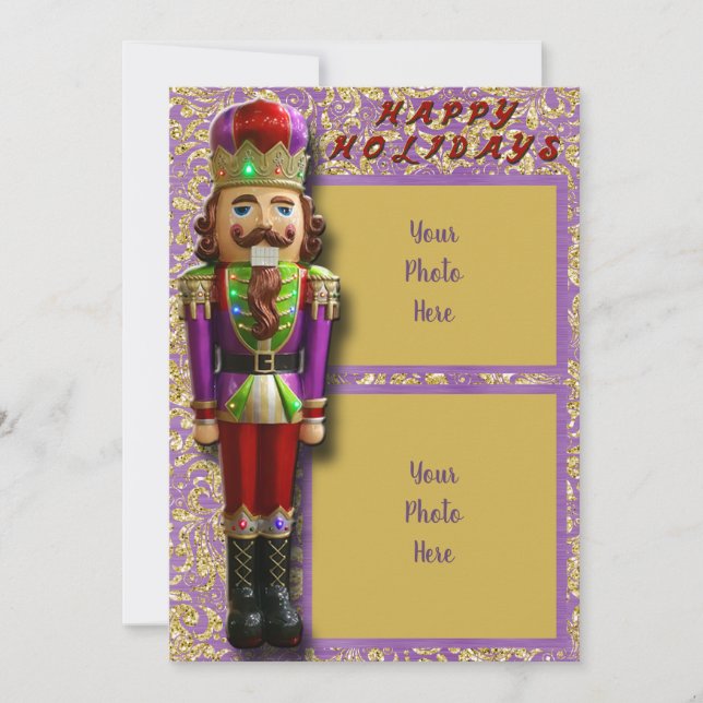 Nutcracker Halbfalte Happy Holidays Card (Vorderseite)