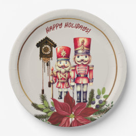 Nutcracker Happy Holidays Cuckoo Grüße Pappteller