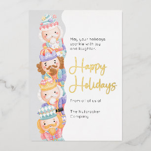 Nutcracker Happy Holidays Foil Holiday Card Folien Feiertagskarte