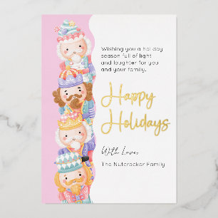 Nutcracker Happy Holidays Foto Foil Holiday Card Folien Feiertagskarte