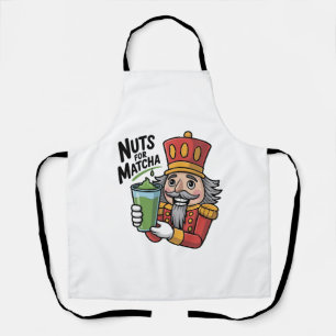Nutcracker Holding Matcha Latte Lustige Nüsse für Schürze