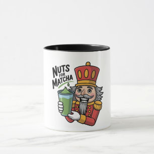 Nutcracker Holding Matcha Latte Lustige Nüsse Für Tasse