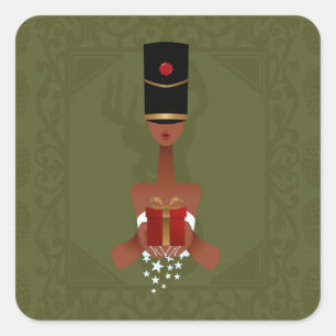 Nutcracker Holiday Geschenk Weihnachten Quadratischer Aufkleber