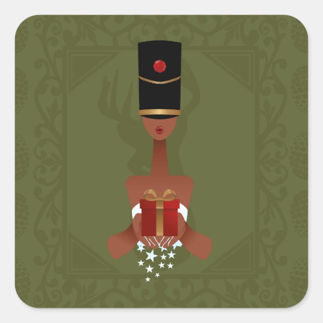 Nutcracker Holiday Geschenk Weihnachten Quadratischer Aufkleber (Vorderseite)