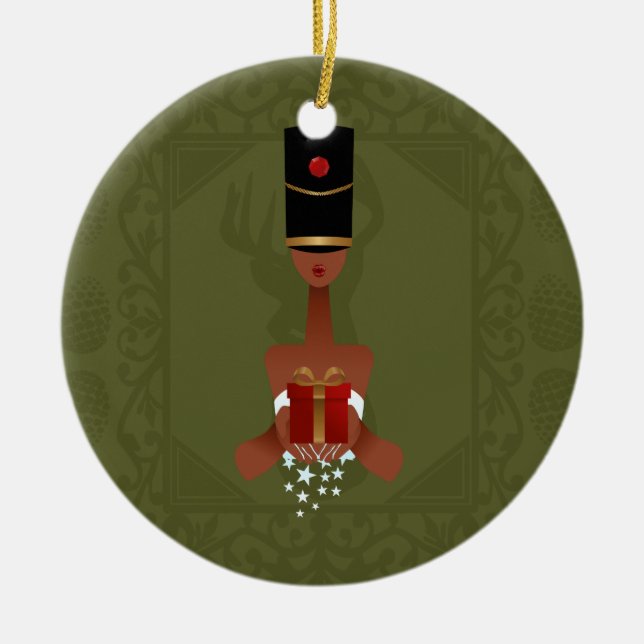 Nutcracker Holiday Geschenk Weihnachtsdekoration Keramik Ornament (Vorne)