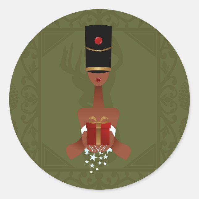 Nutcracker Holiday Geschenk Weihnachtsdruckaufkleb Runder Aufkleber (Vorderseite)