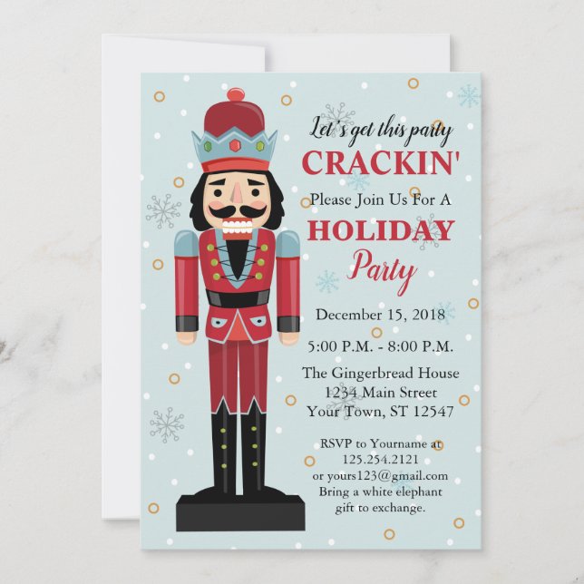 Nutcracker Holiday Party Invitation (Devant)