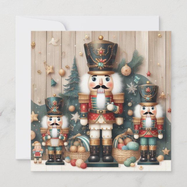 Nutcracker Joyeuse carte de voeux de Noël (Devant)