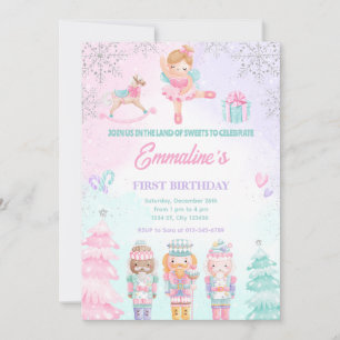 Nutcracker Land der Süßigkeiten Fairy Pink Einladu Einladung