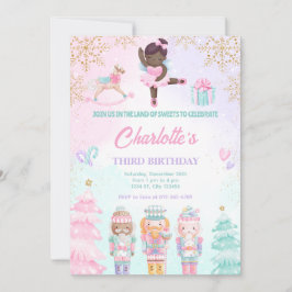 Nutcracker Land der Süßigkeiten Fairy Pink Einladu Einladung