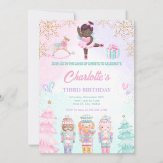 Nutcracker Land der Süßigkeiten Fairy Pink Einladu Einladung