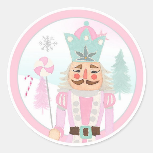 Nutcracker Land der Süßigkeiten Girl Birthday Cupc Runder Aufkleber (Vorderseite)