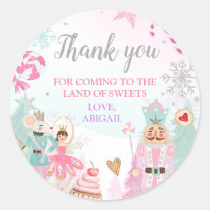 Nutcracker Land der Süßigkeiten Girl Birthday Gu Runder Aufkleber