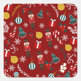 Nutcracker Magic Pattern Quadratischer Aufkleber