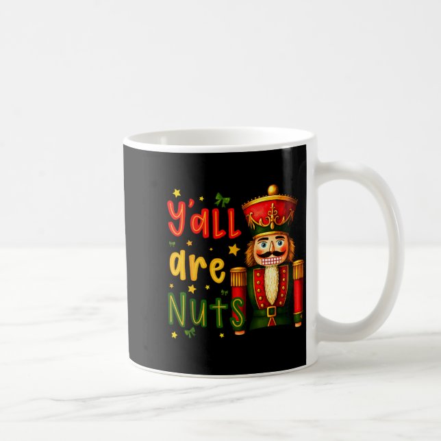 Nutcracker Merry Christmas Funny Xmas Pajamas Y'al Kaffeetasse (Rechts)