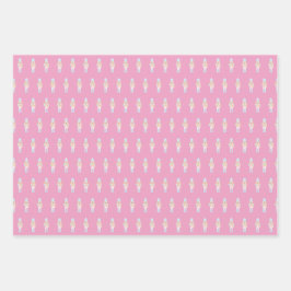 Nutcracker mit Candy Cane Geschenkpapier Set