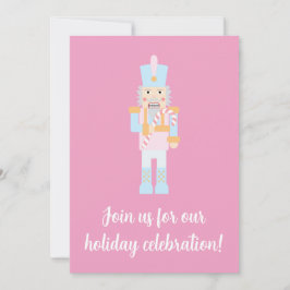 Nutcracker mit einer Candy Cane mit Gruß Einladung