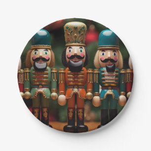 Nutcracker mit glücklichen Gesichtern Pappteller