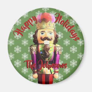 Nutcracker mit Snowflakes-Individuelle Name Magnet