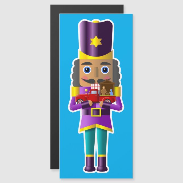 Nutcracker mit wenig Rotem LKW und Krippe Magnetkarte (Vorne/Hinten)