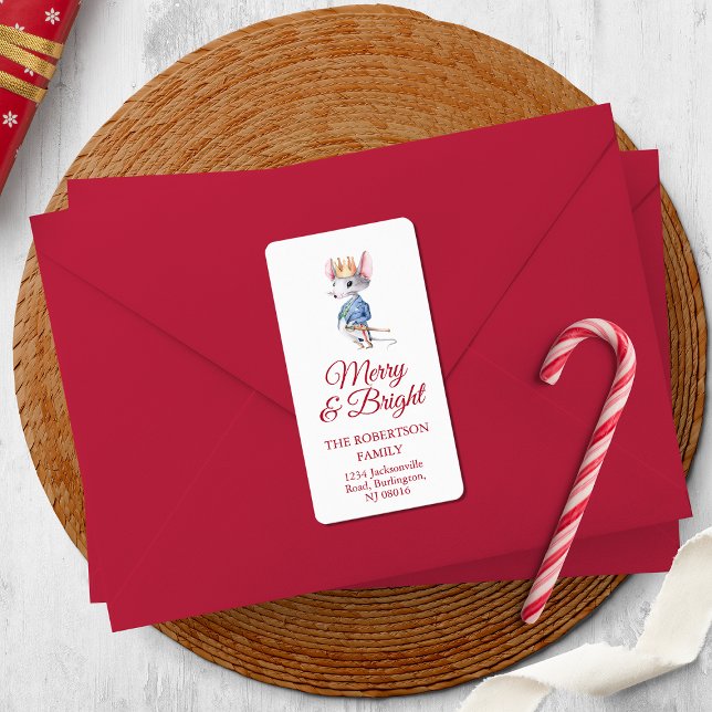Nutcracker Mouse Christmas Return Address Sticker Adressaufkleber (Von Creator hochgeladen)