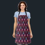 Nutcracker Muster rote Tiere Schürze<br><div class="desc">Niedliche und lustige Weihnachtsstimmung mit handgezeichneter Darstellung von Katze,  Hund und Maus als Nussknacken Ballettfiguren. Der Hintergrund ist rot.</div>