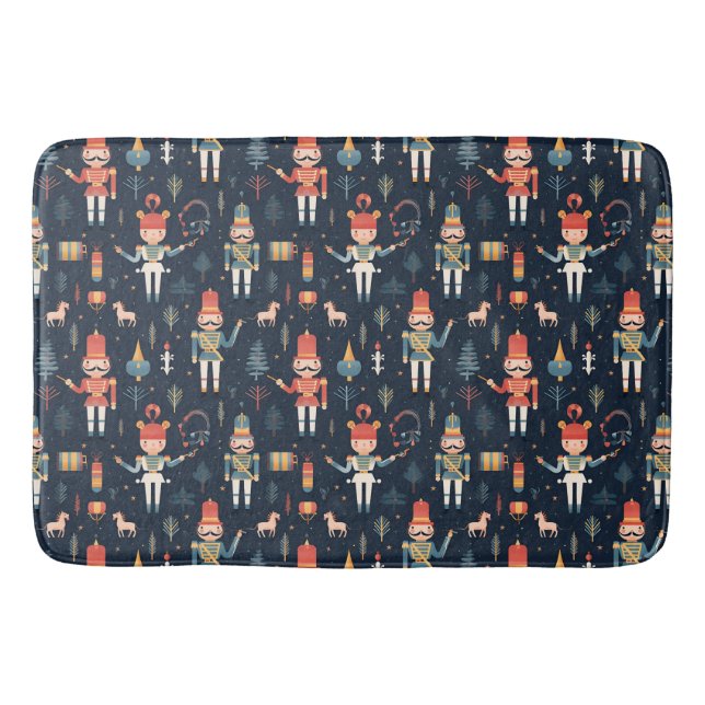 Nutcracker Navy Blue Weihnachten Badematte (Vorderseite)