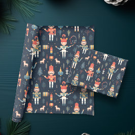 Nutcracker Navy Blue Weihnachten Geschenkpapier