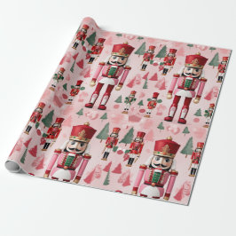 Nutcracker Niedlich Pink Green Christmas Geschenkpapier