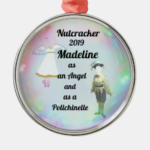 Nutcracker-Ornament - Engel und Polichinelle Ornament Aus Metall
