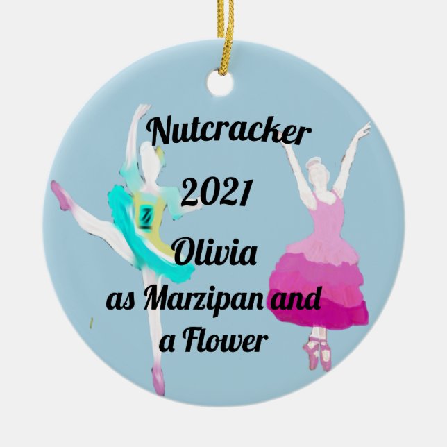Nutcracker Ornament-Marzipan und eine Blume-Kerami Keramik Ornament (Vorne)