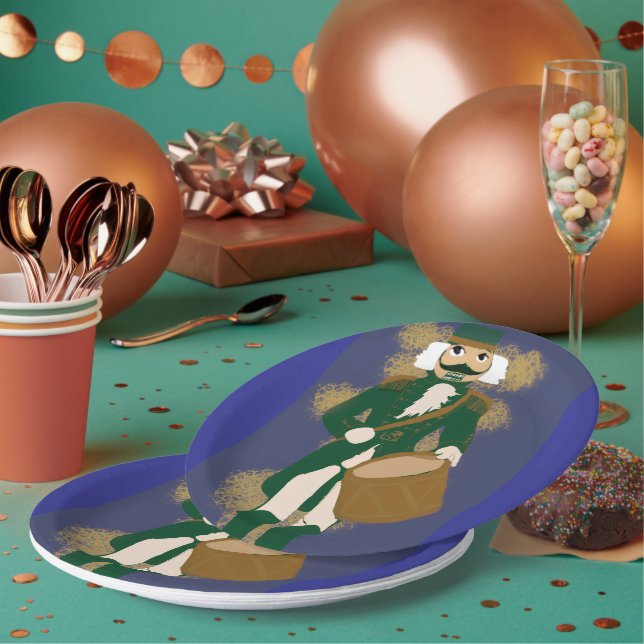 Nutcracker Paper Napkin Navy Blue Soldier Pappteller (Multi)