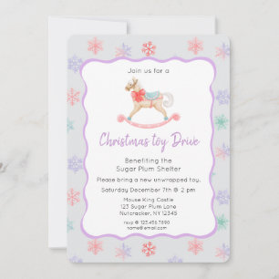 Nutcracker Pastel Christmas Toy Drive Invitation