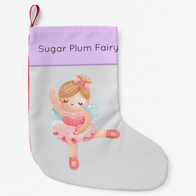 Nutcracker Pastel Sugar Plum Fairy Kleiner Weihnachtsstrumpf (Vorderseite)