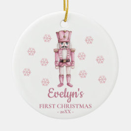 Nutcracker Personalized Girl's First Christmas Keramik Ornament