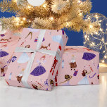 Nutcracker Pink Ballerinas White Christmas Trees Geschenkpapier<br><div class="desc">Niedliche Nutcracker Ballerinas,  weiße Weihnachtsbäume,  Schwäne,  Soldaten Musterpapier.</div>